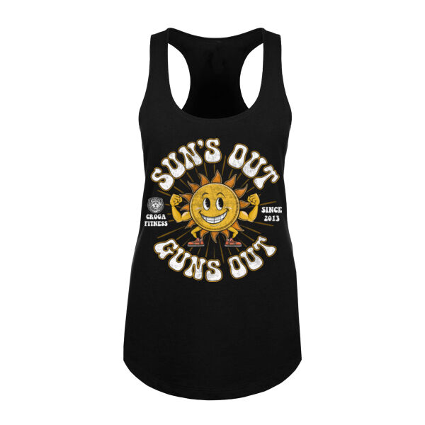 SUNS OUT GUNS OUT - WOMEN'S FITTED TANK TOP - $5EZMYG$ Thumbnail